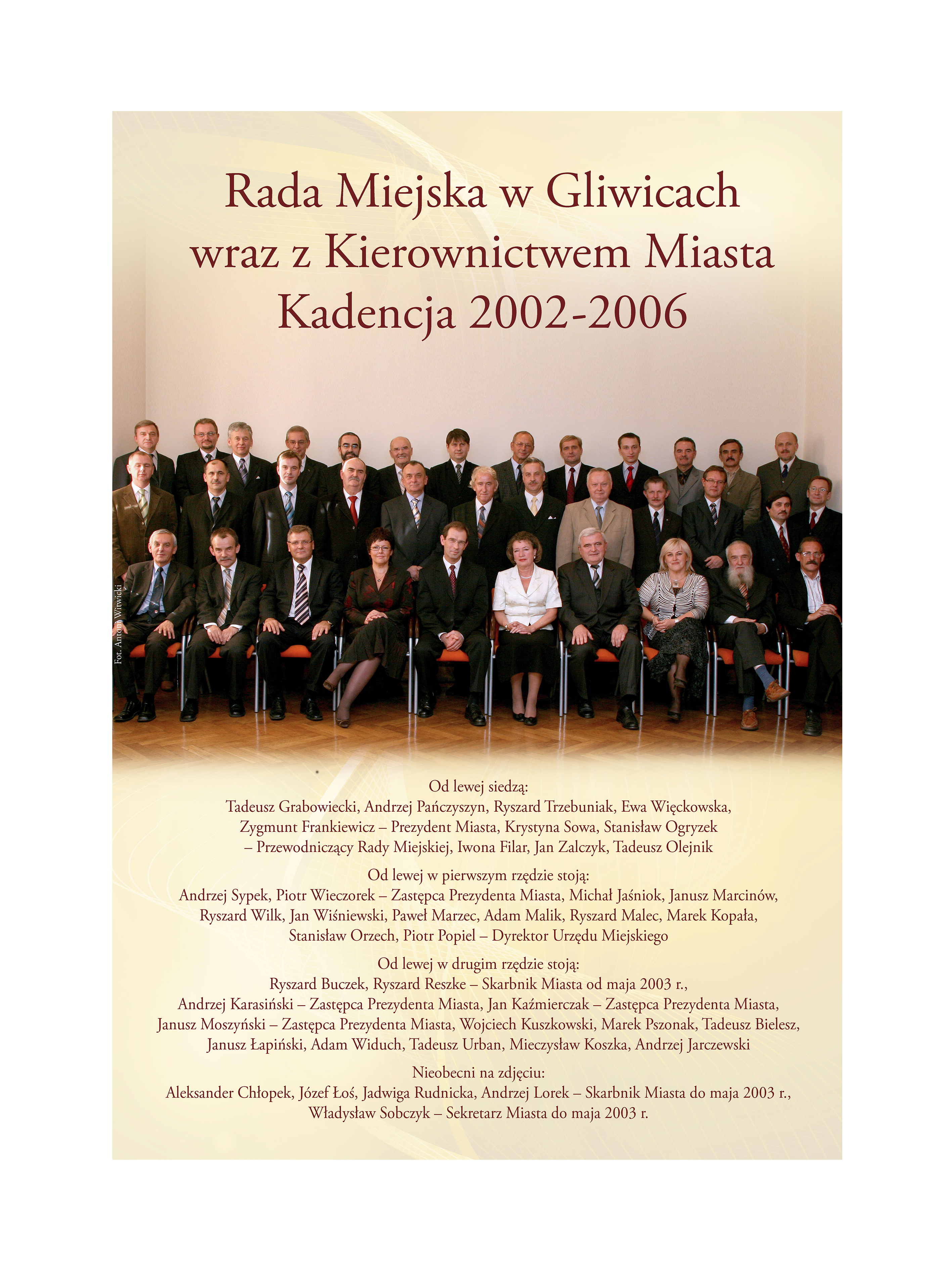 Zdjęcie Rady Miejskiej w Gliwicach wraz z Kierownictwem Miasta