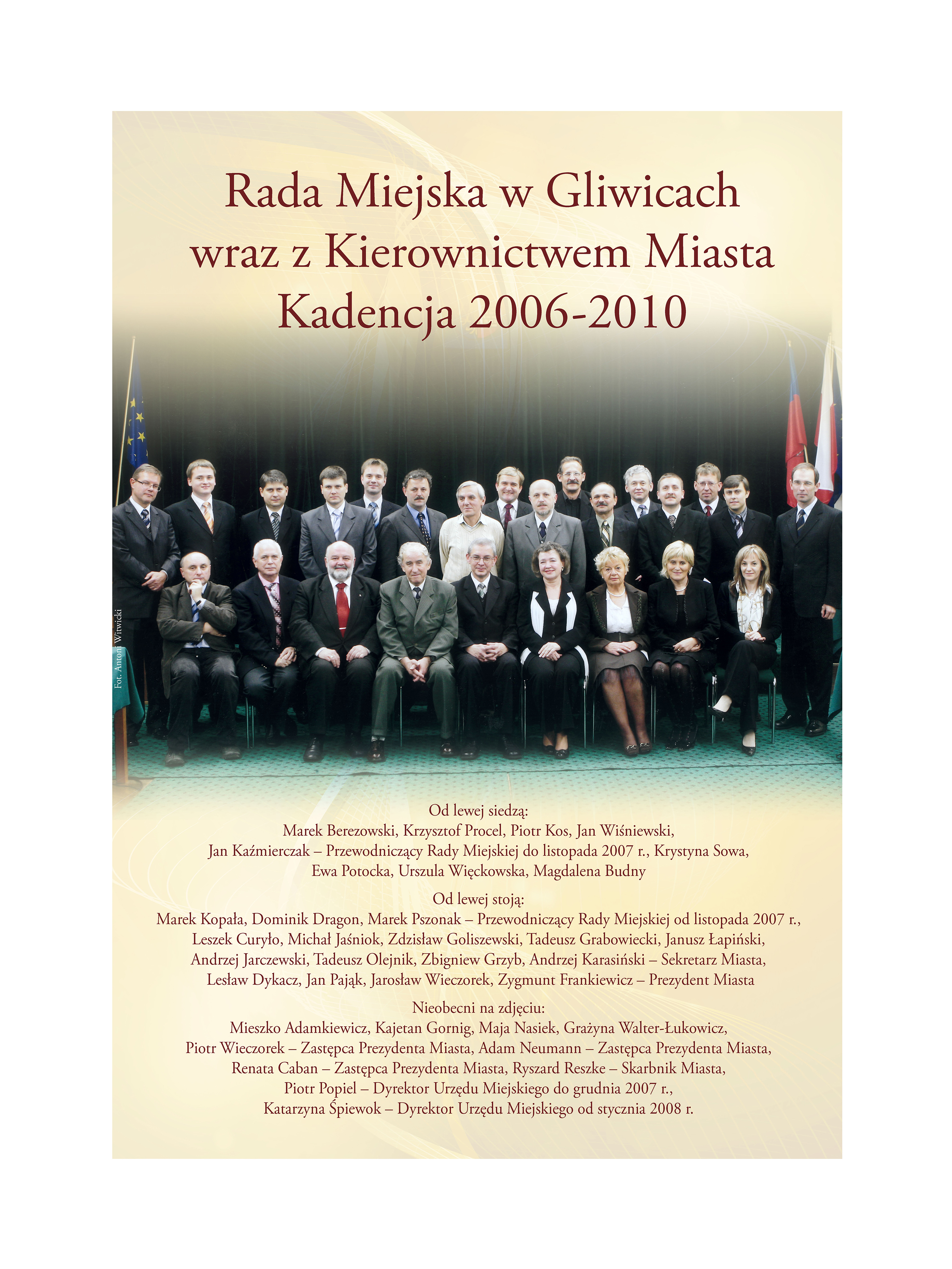 Zdjęcie Rady Miejskiej w Gliwicach wraz z Kierownictwem Miasta