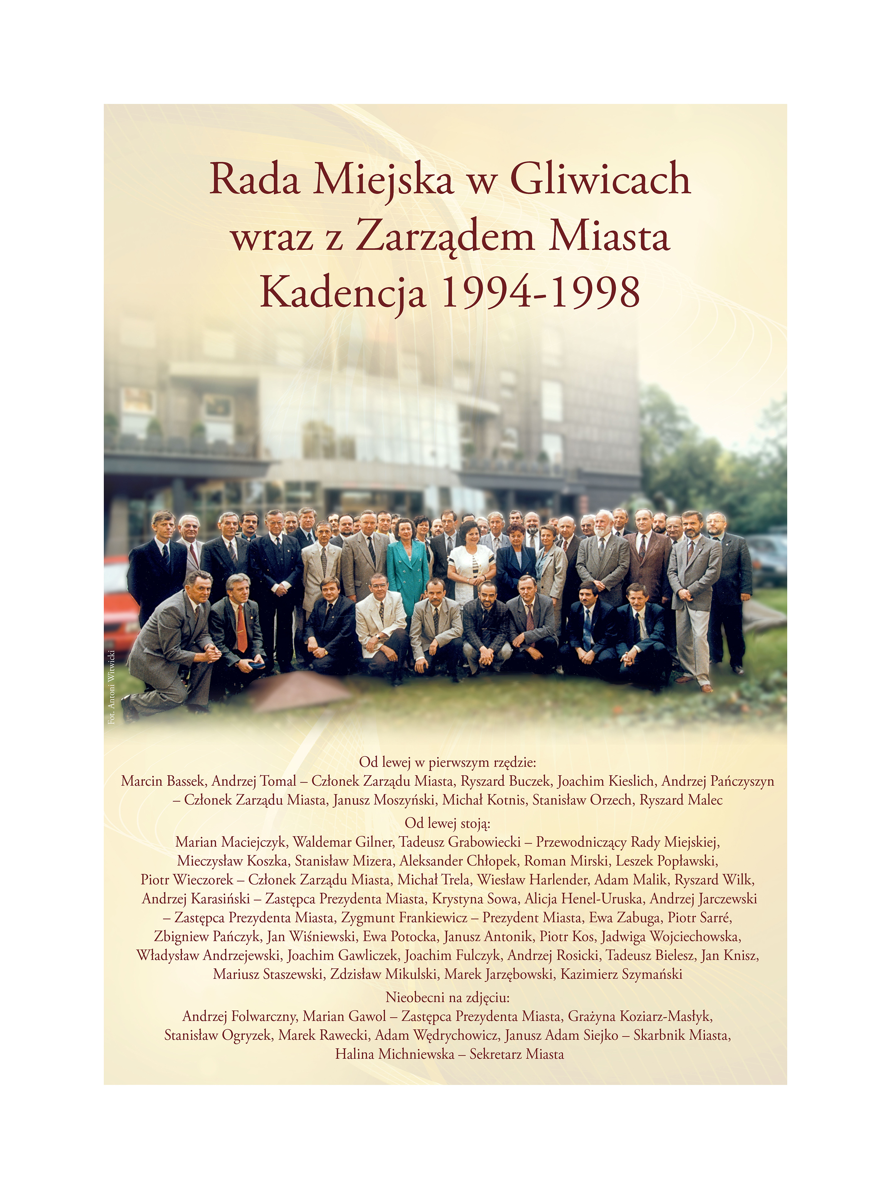 Zdjęcie Rady Miejskiej w Gliwicach wraz z Zarządem Miasta